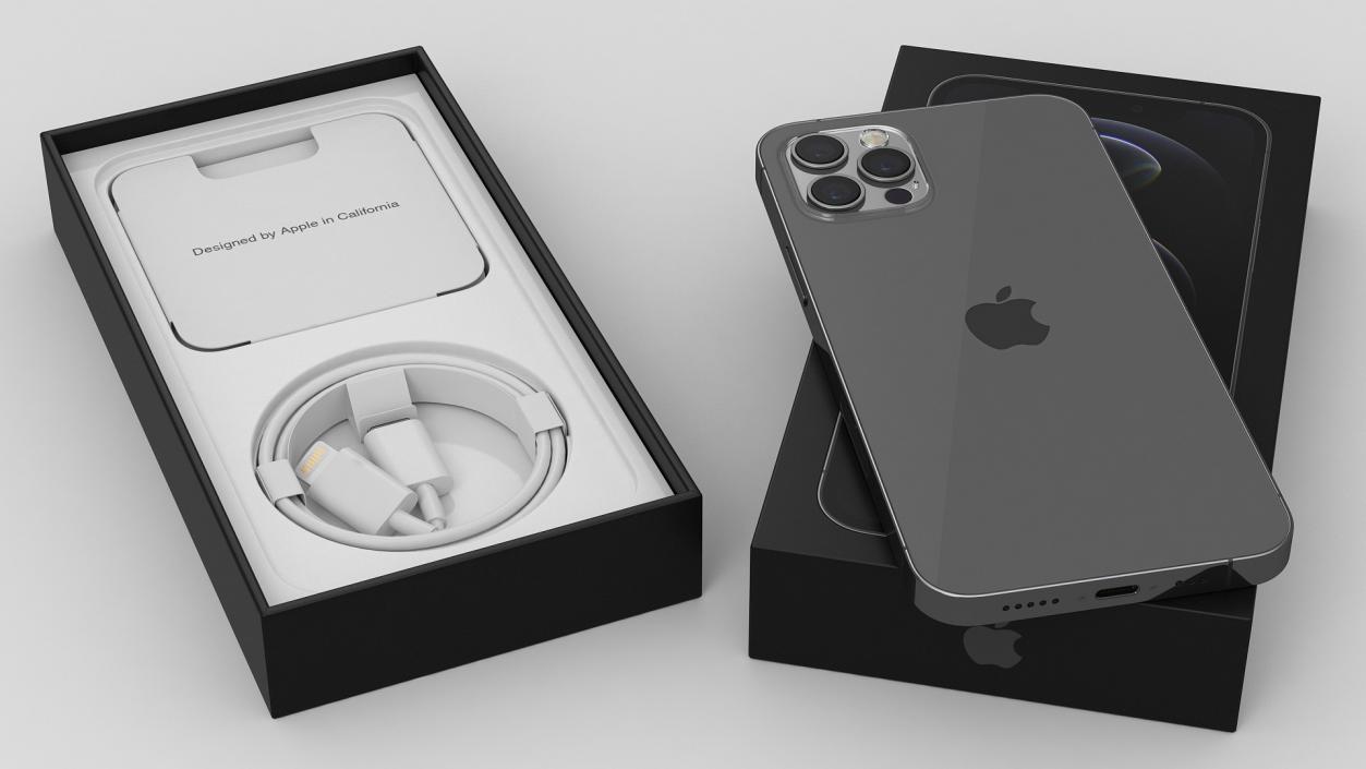 3D model iPhone 12 Pro Unboxed Graphite