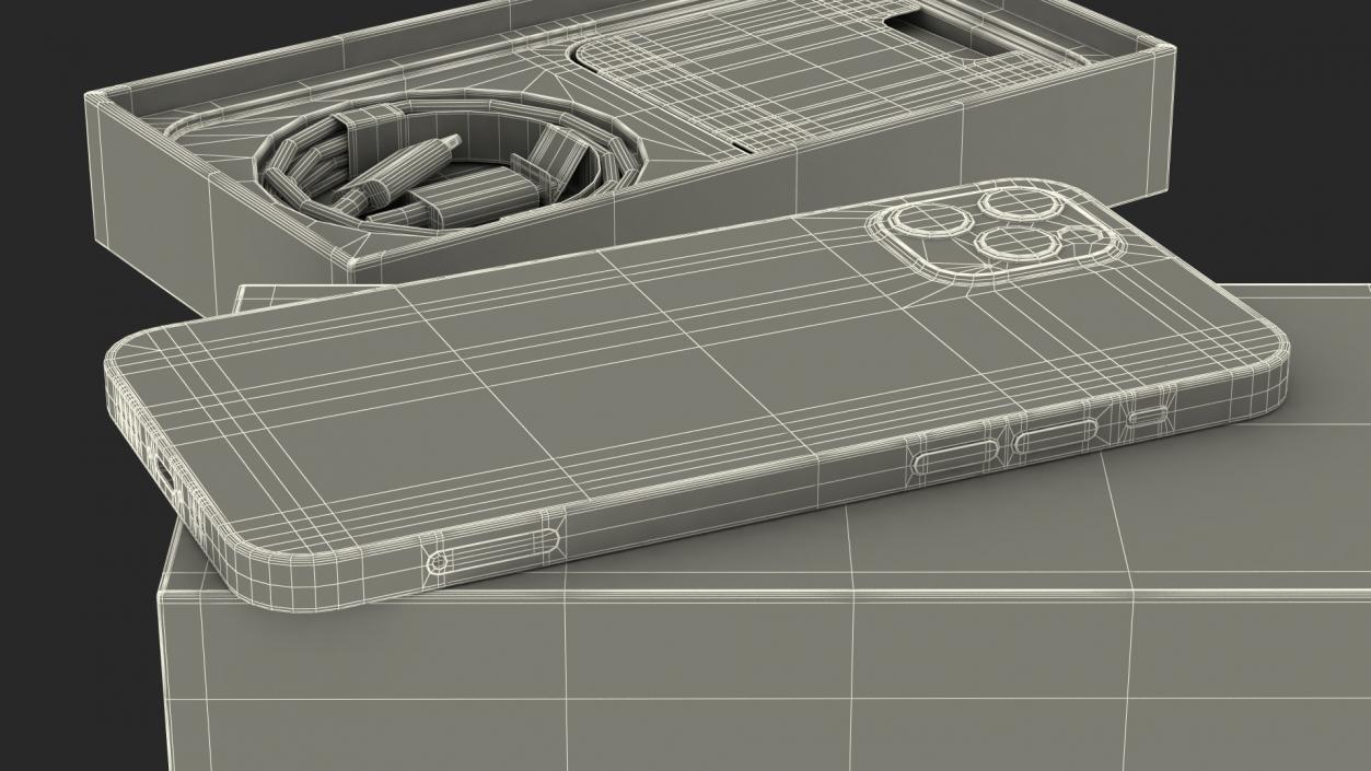 3D model iPhone 12 Pro Unboxed Graphite