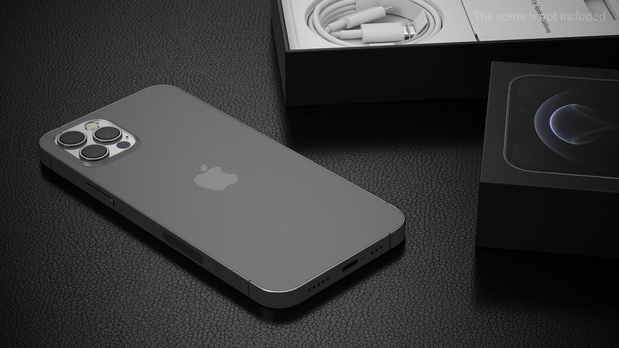 3D model iPhone 12 Pro Unboxed Graphite