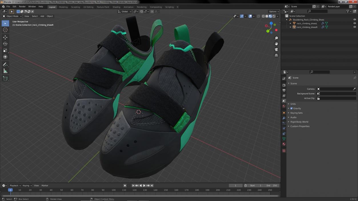 3D model Bouldering Rock Climbing Shoes