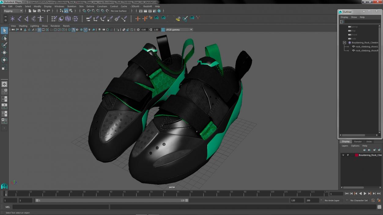 3D model Bouldering Rock Climbing Shoes