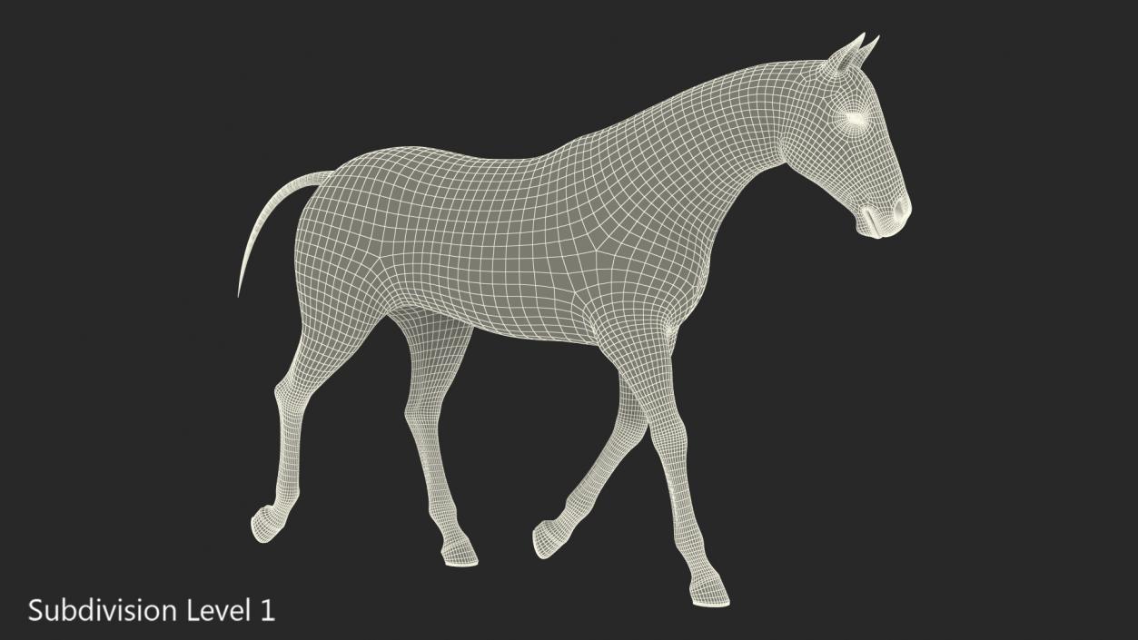 3D model White Horse Gait Fur