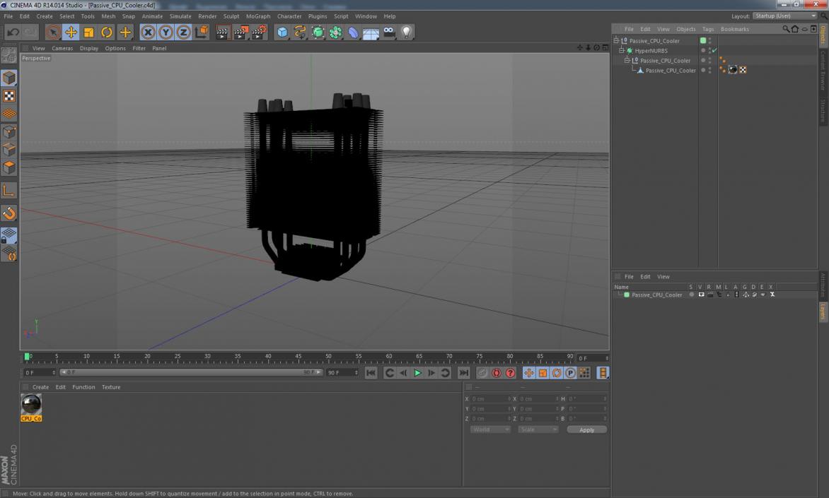 3D Passive CPU Cooler model