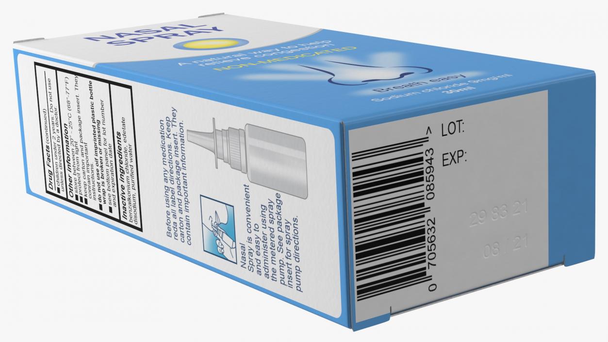 3D Nasal Spray Boxes Collection model