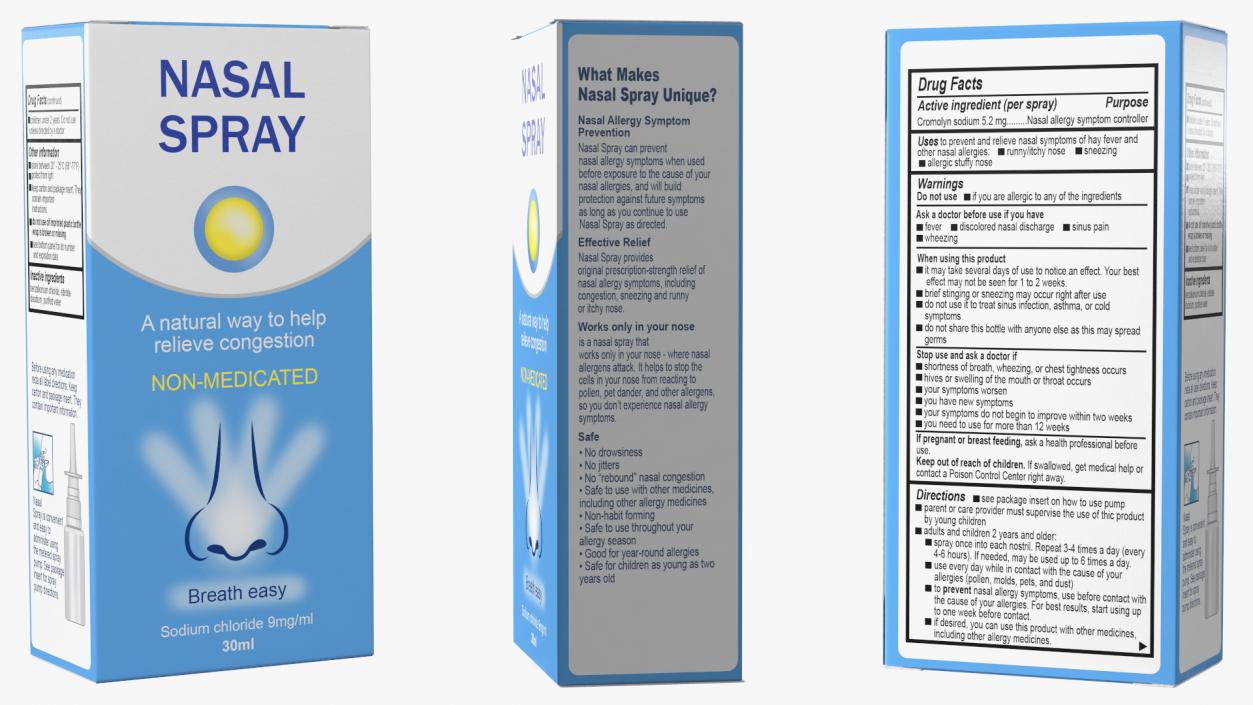 3D Nasal Spray Boxes Collection model