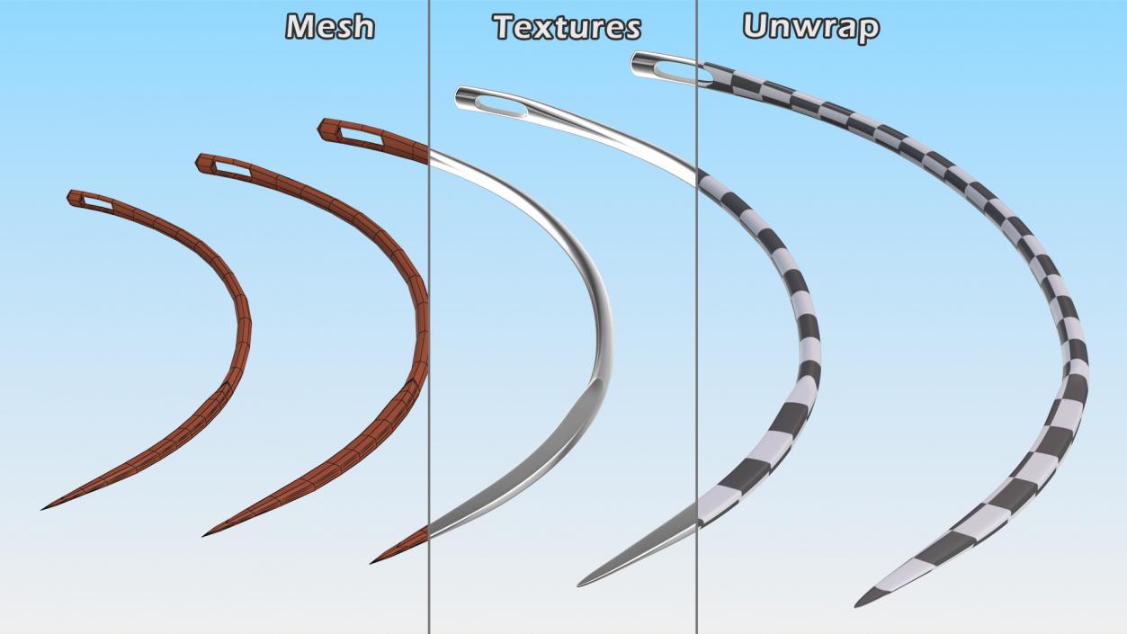 3D model Suture Cutting Edge Surgeon Needles