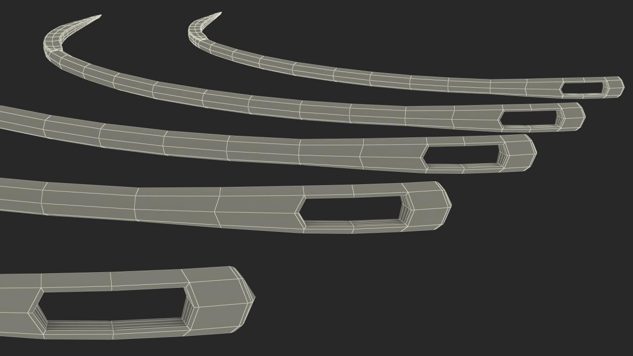 3D model Suture Cutting Edge Surgeon Needles