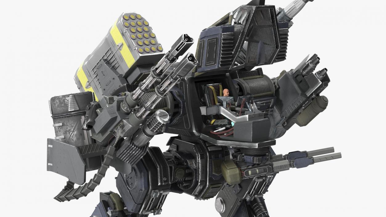 Giant Walking War Machine Rigged 3D