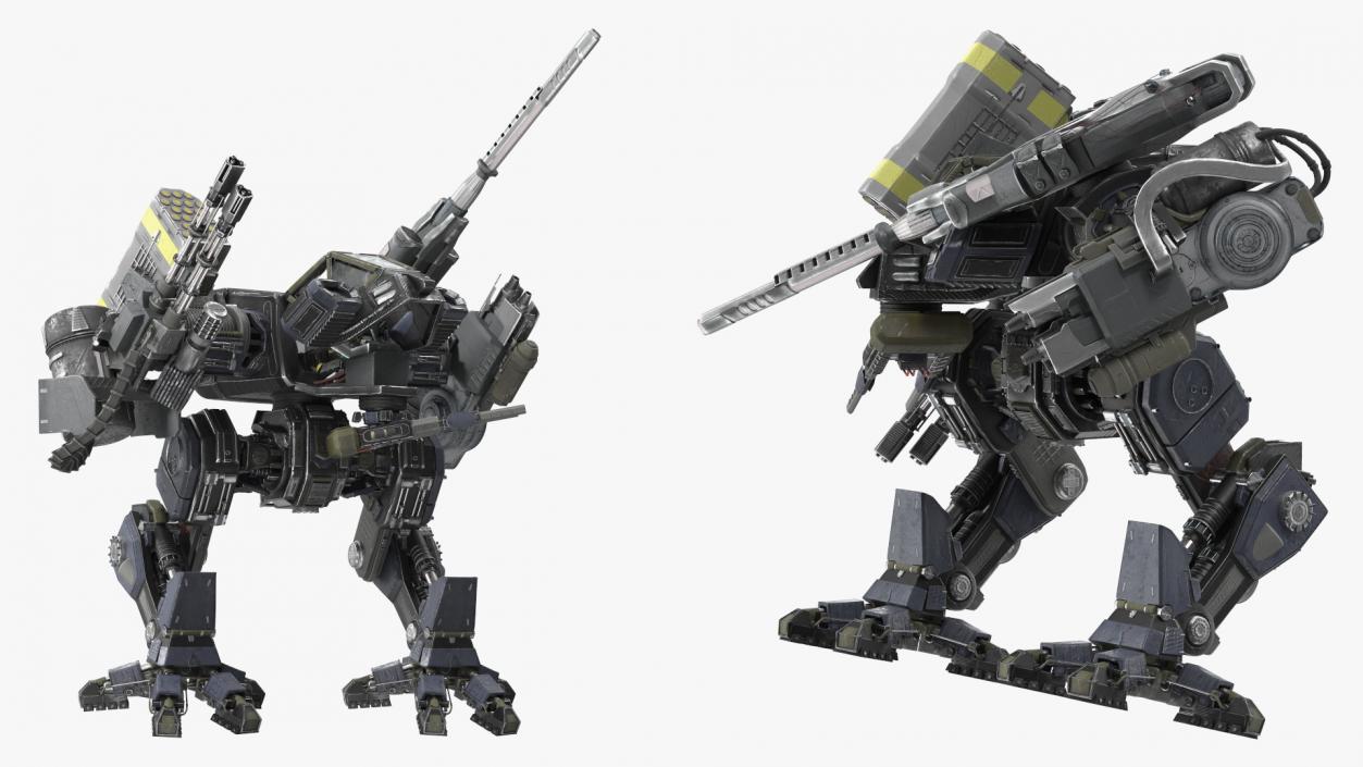 Giant Walking War Machine Rigged 3D