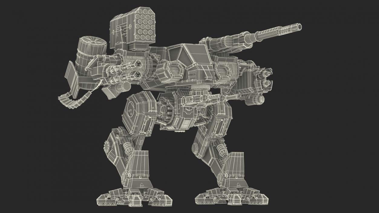 Giant Walking War Machine Rigged 3D