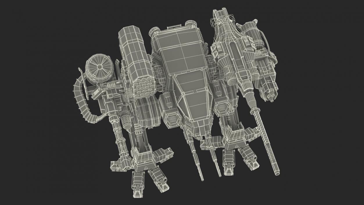 Giant Walking War Machine Rigged 3D