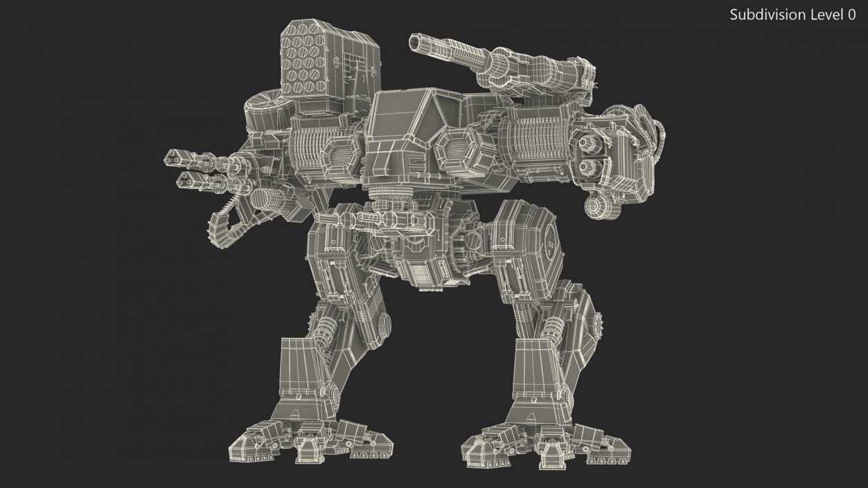 Giant Walking War Machine Rigged 3D