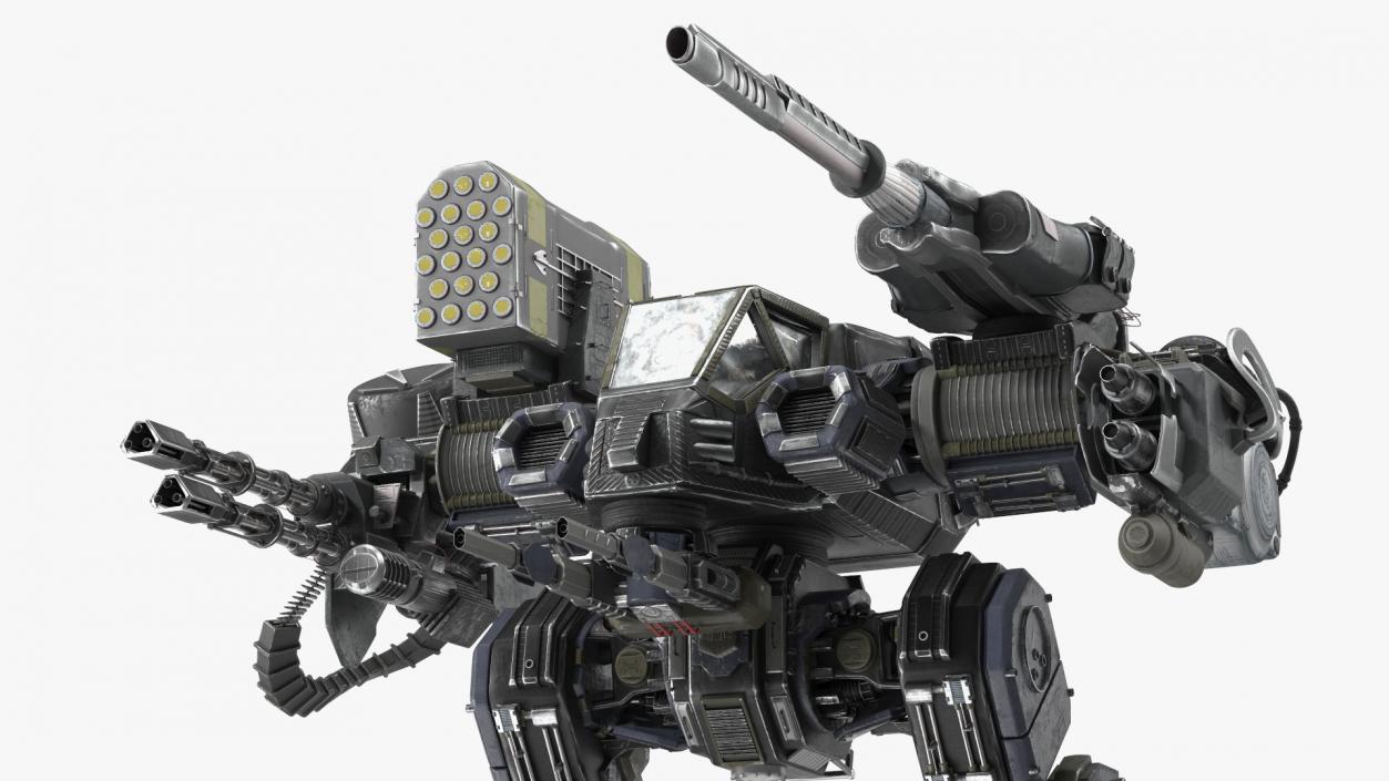 Giant Walking War Machine Rigged 3D