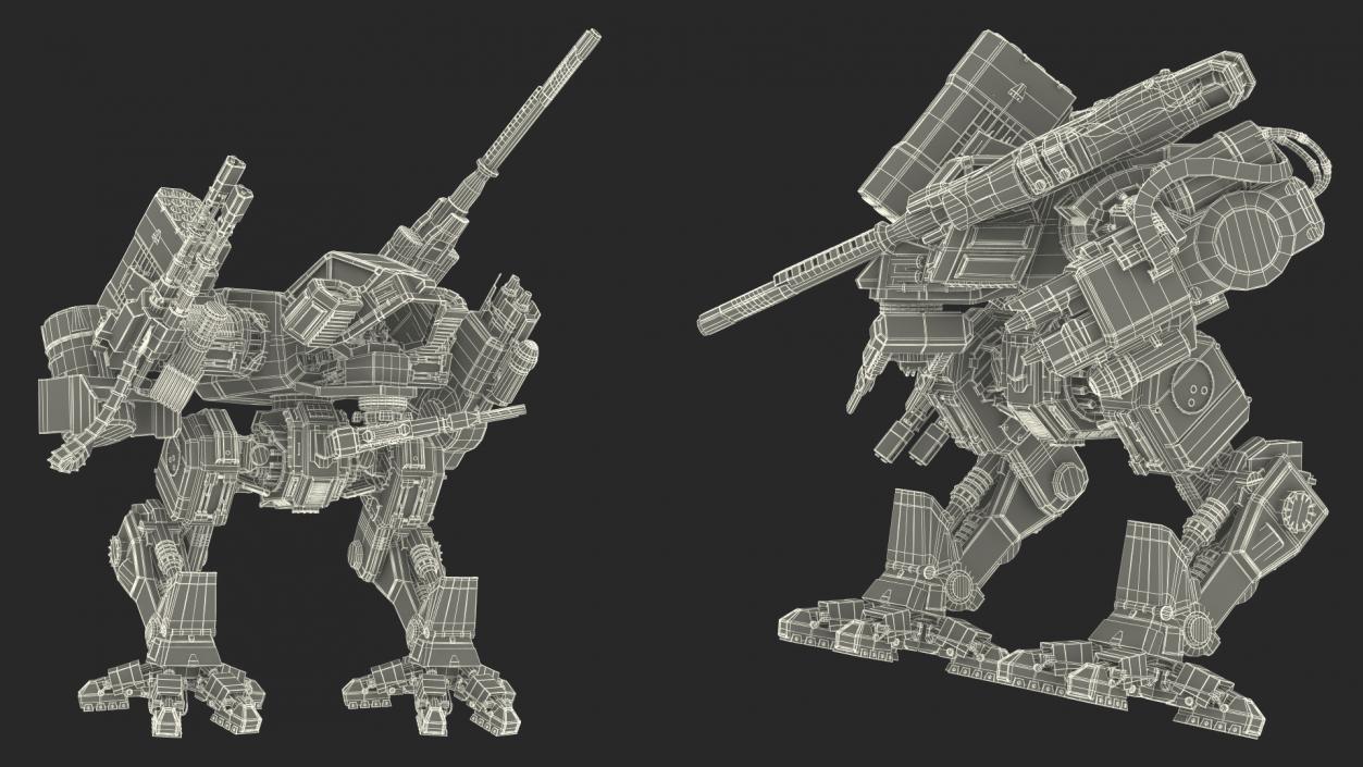 Giant Walking War Machine Rigged 3D