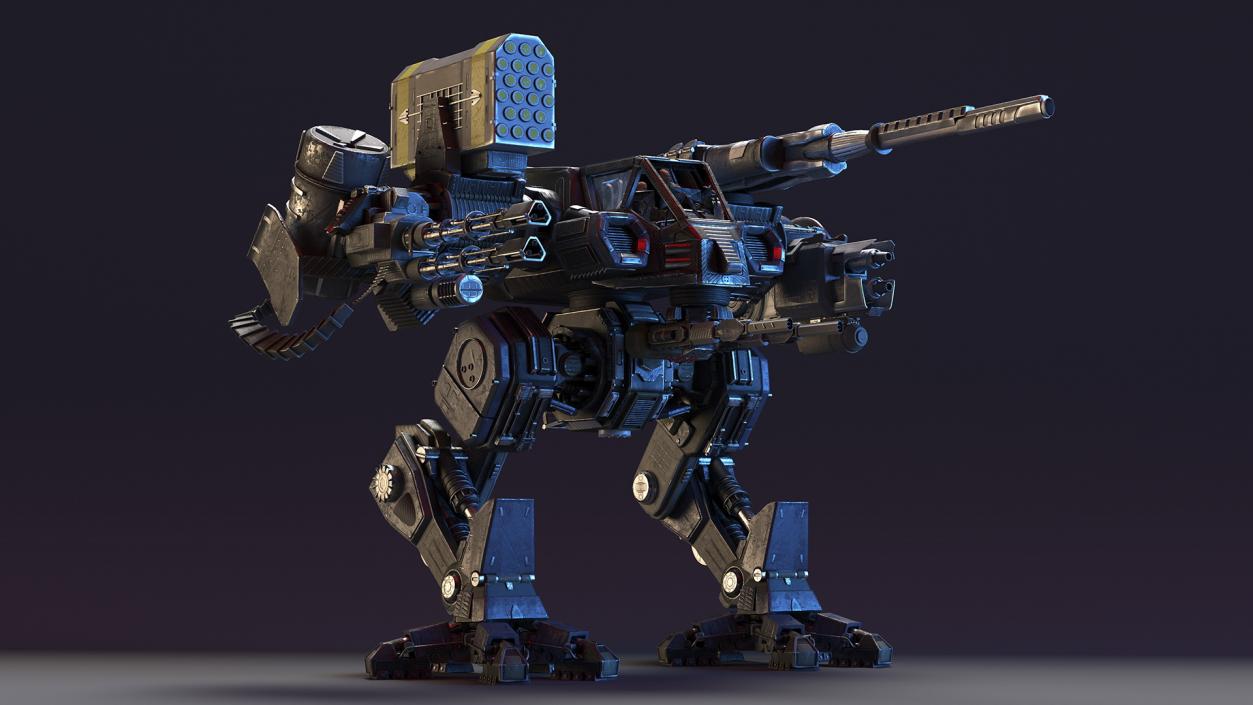 Giant Walking War Machine Rigged 3D