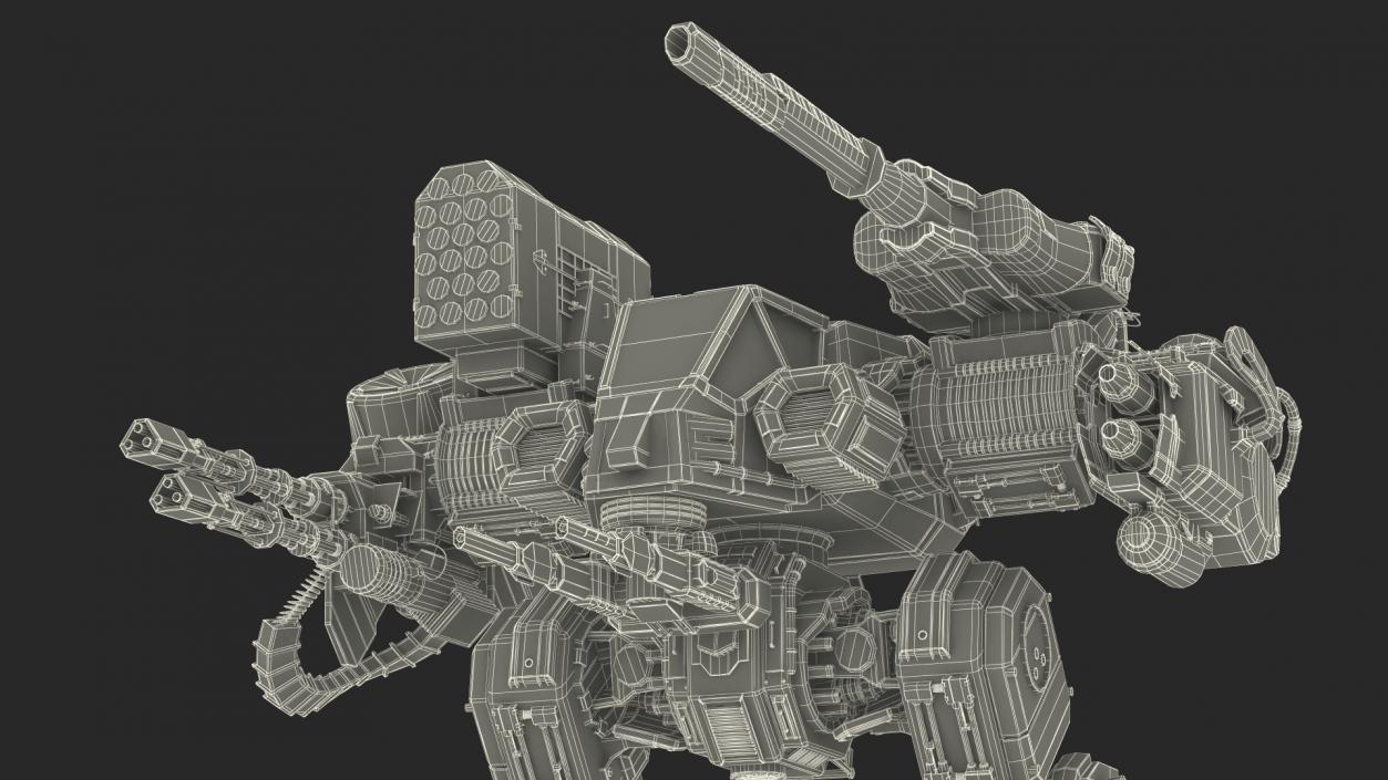 Giant Walking War Machine Rigged 3D