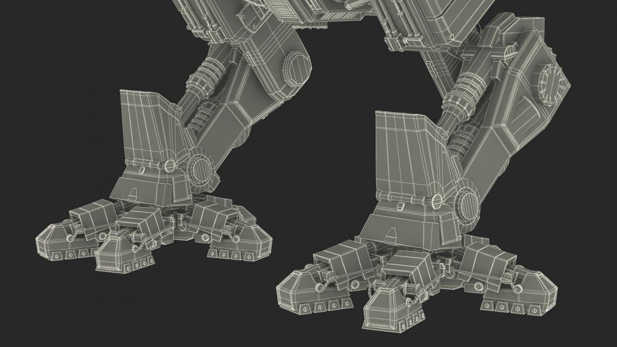 Giant Walking War Machine Rigged 3D