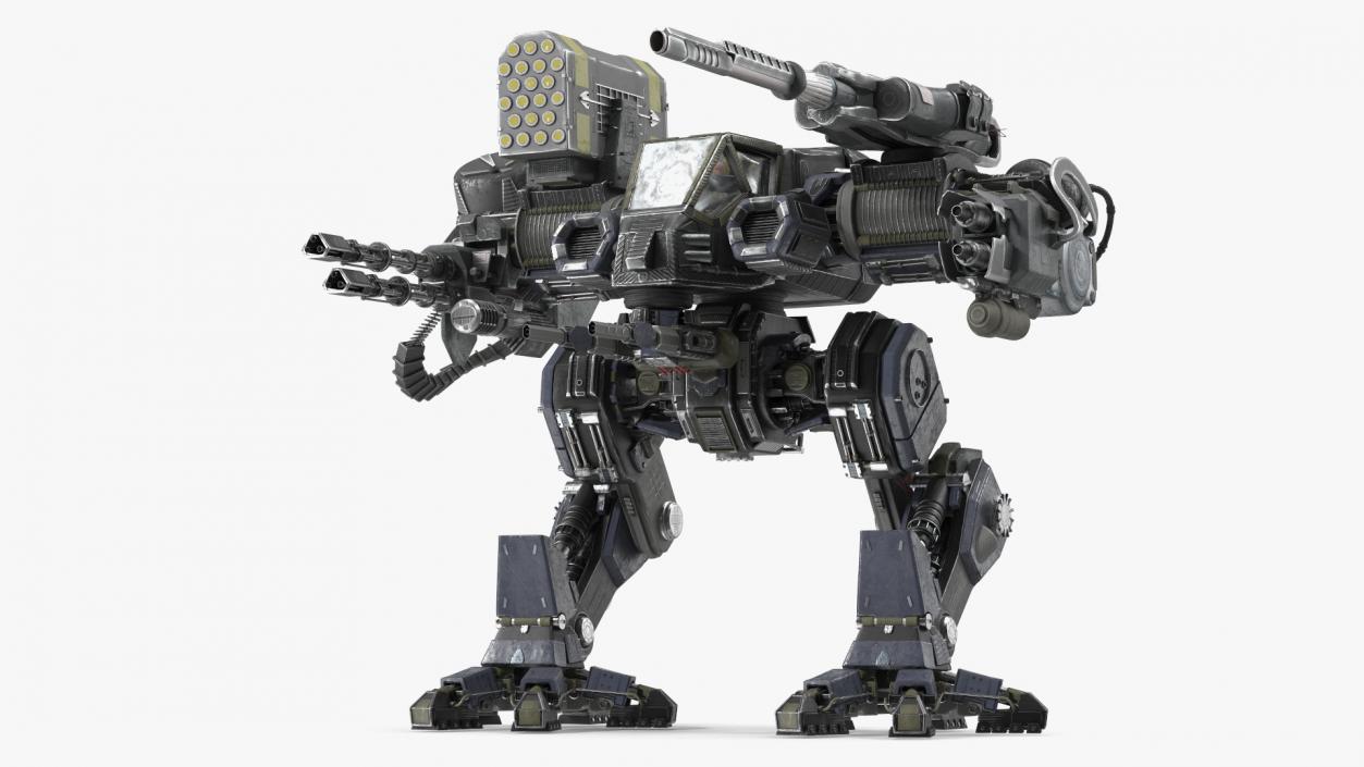 Giant Walking War Machine Rigged 3D