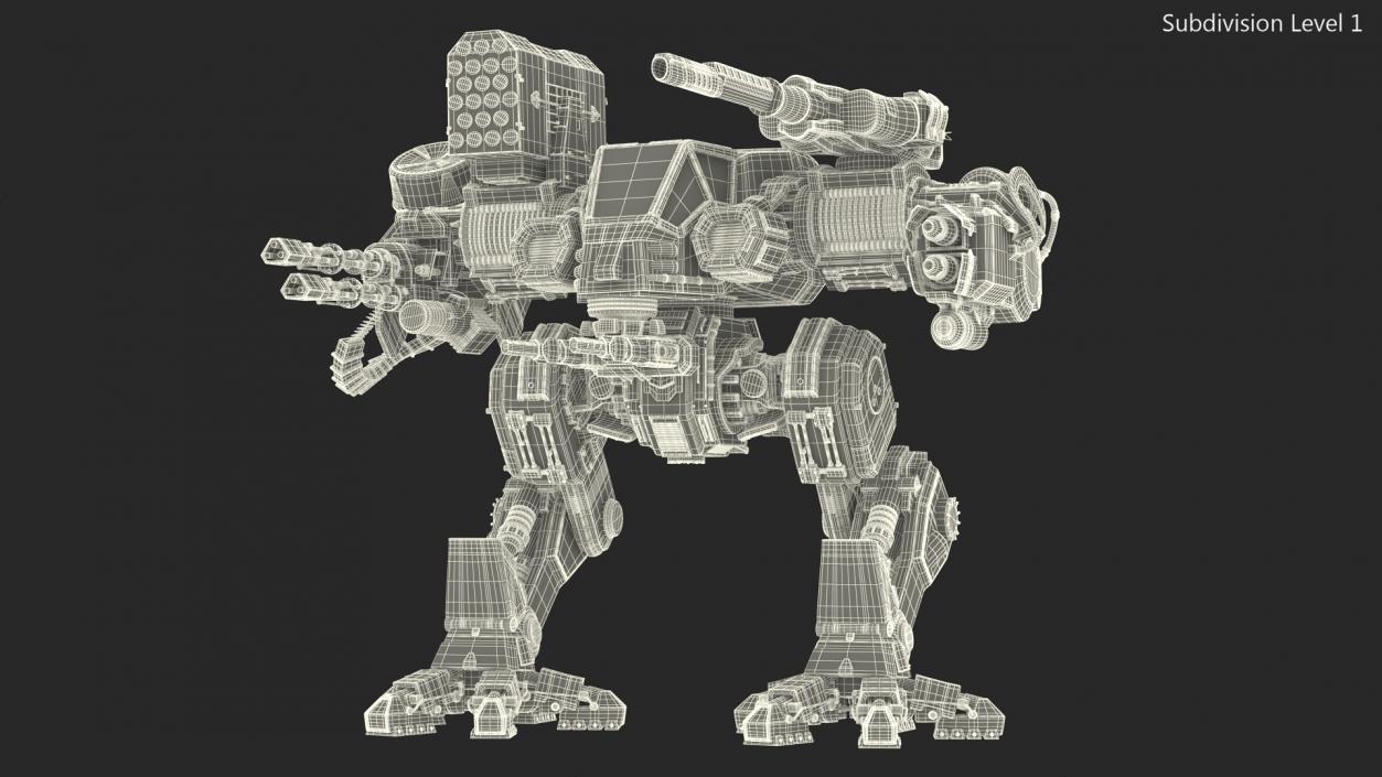 Giant Walking War Machine Rigged 3D