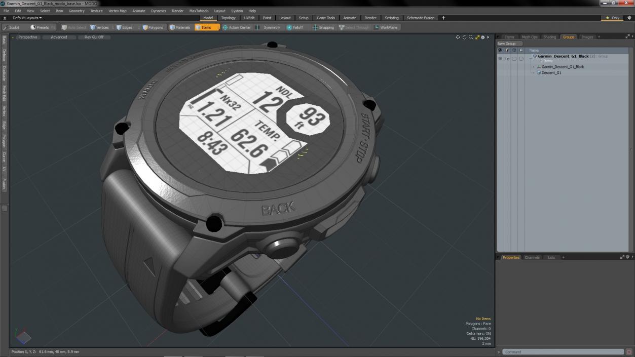 3D Garmin Descent G1 Black model