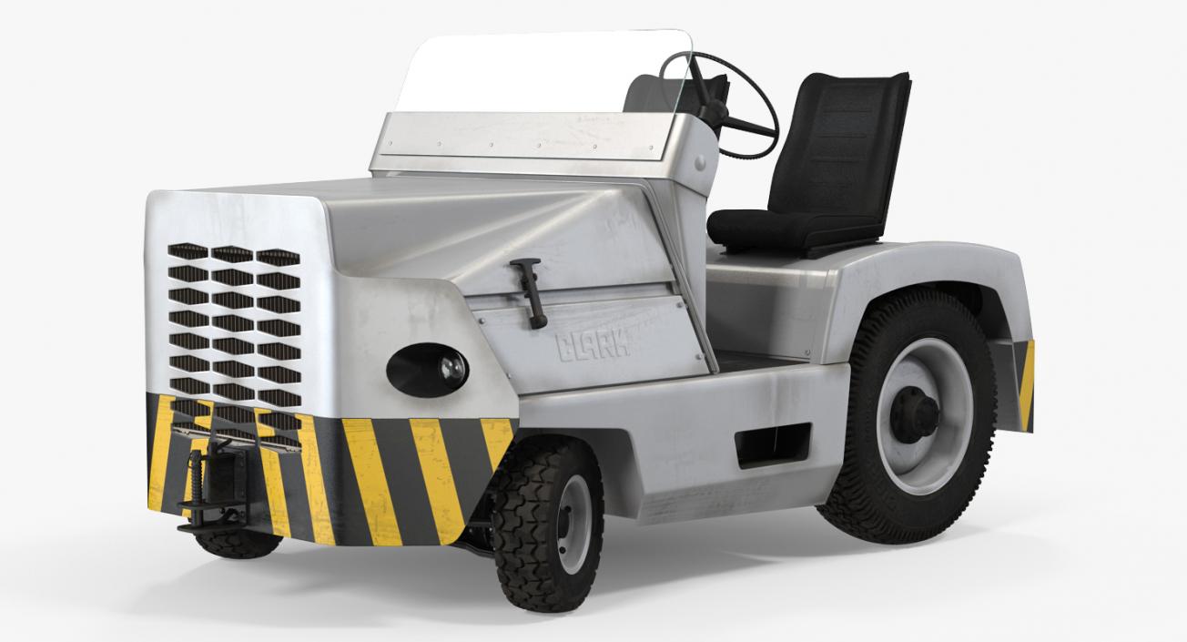 3D model Airport Tug Clark CT30 Carrying Passengers Luggage