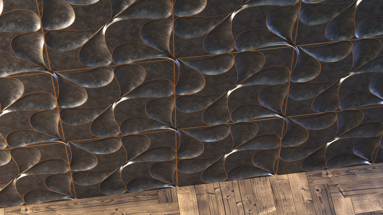 Wall Panel Drops Metal 3D