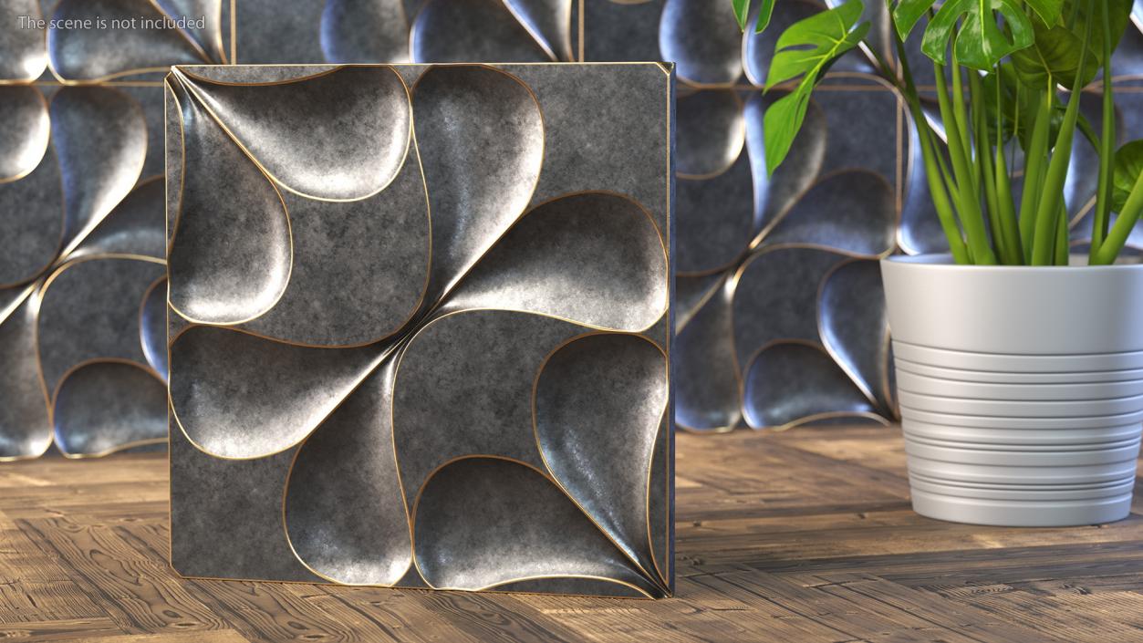 Wall Panel Drops Metal 3D