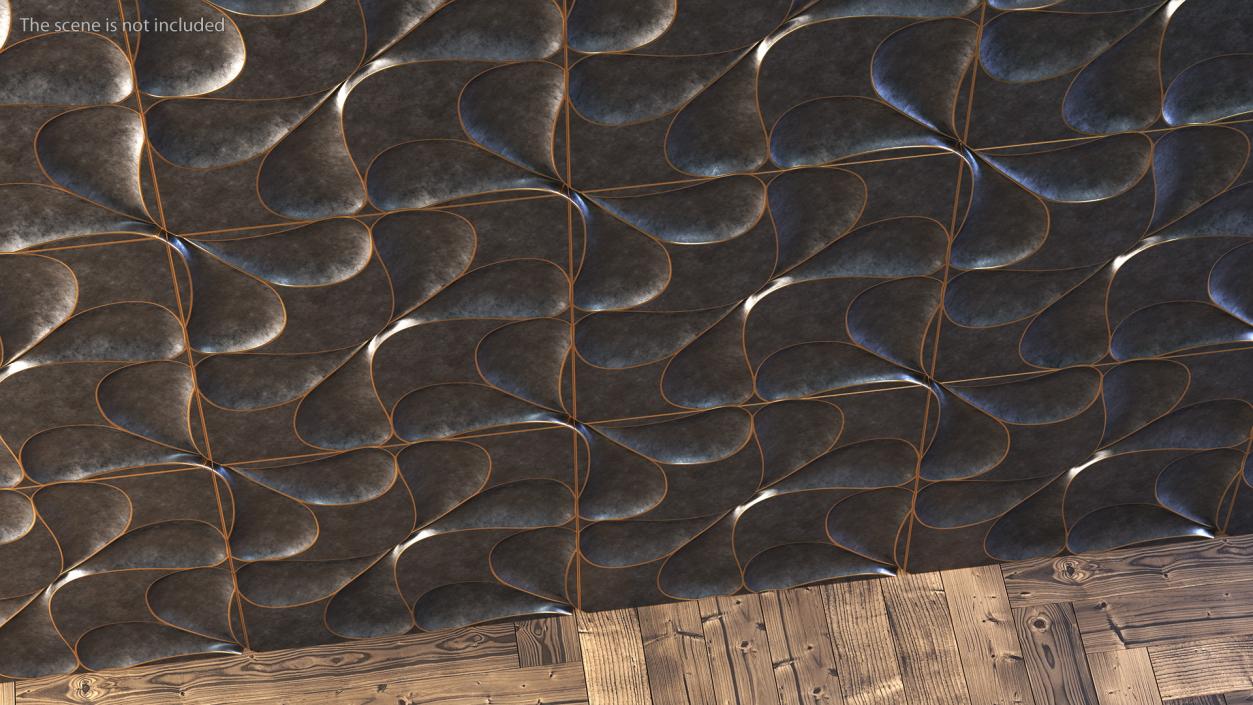 Wall Panel Drops Metal 3D