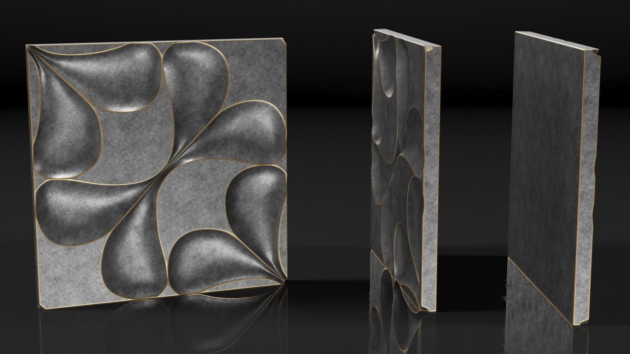 Wall Panel Drops Metal 3D