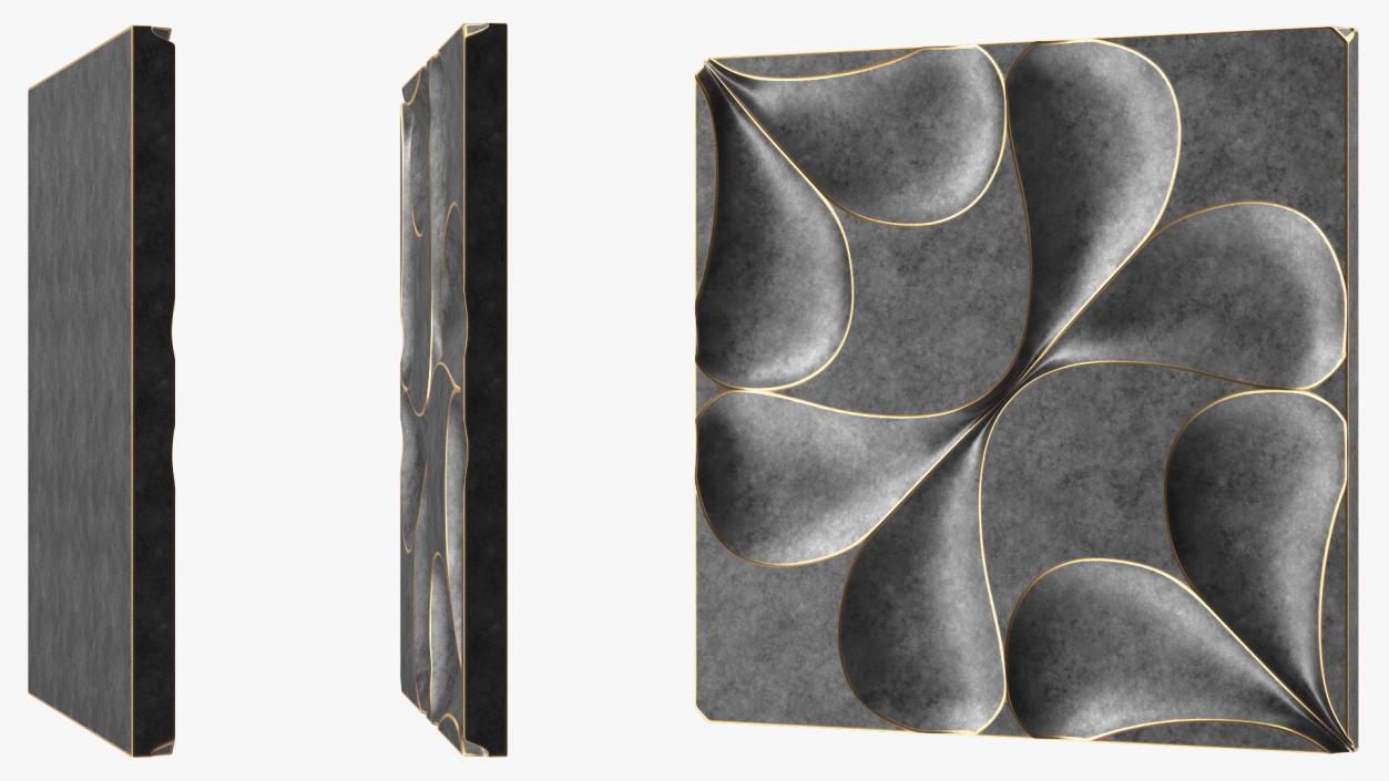 Wall Panel Drops Metal 3D