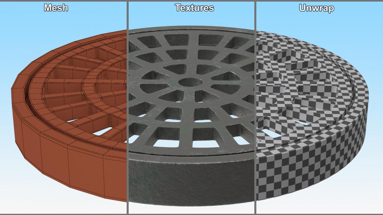 Water Drain Covers Collection 3D model