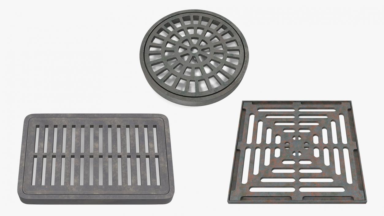 Water Drain Covers Collection 3D model