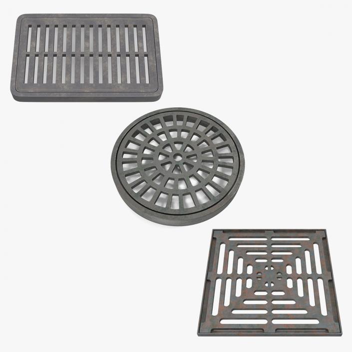 Water Drain Covers Collection 3D model