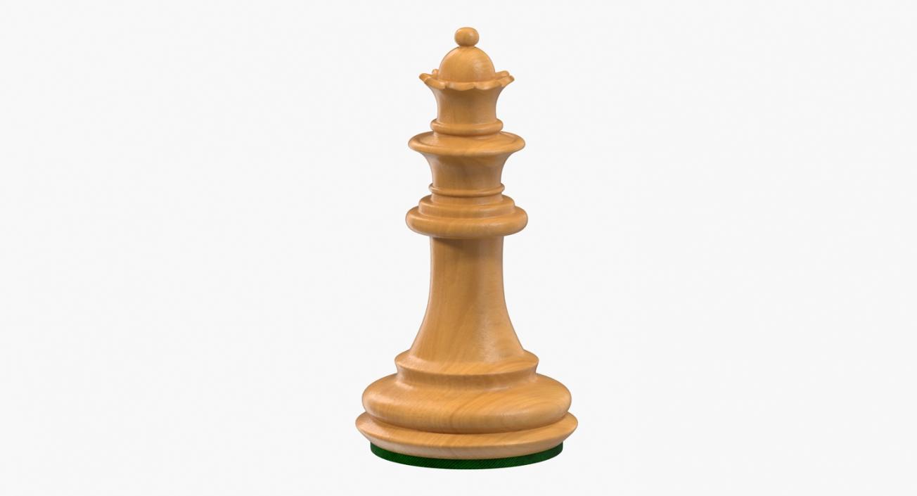 3D Wooden Chess Queen model