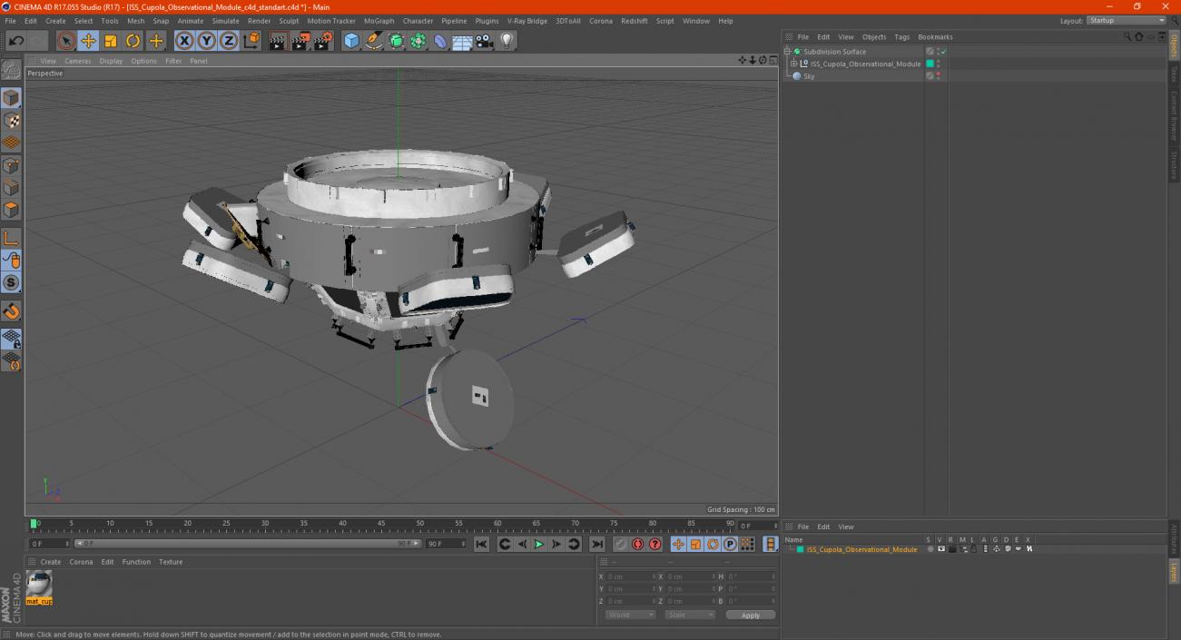 3D ISS Cupola Observational Module