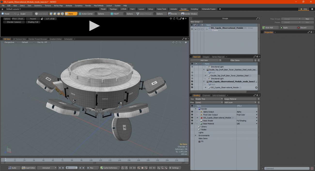 3D ISS Cupola Observational Module