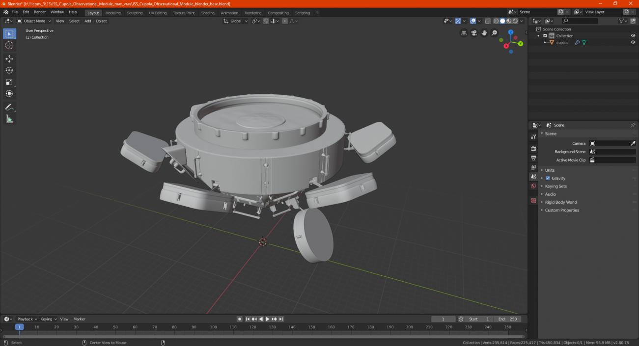 3D ISS Cupola Observational Module