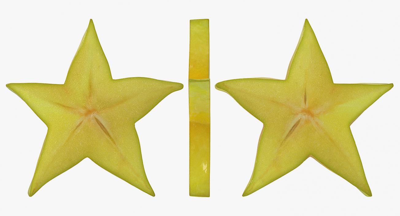 Star Fruit Or Carambola Slice 3D model