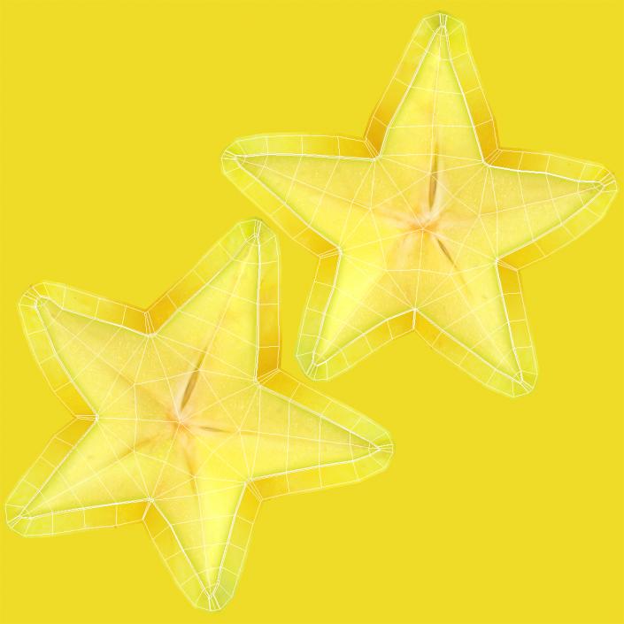 Star Fruit Or Carambola Slice 3D model