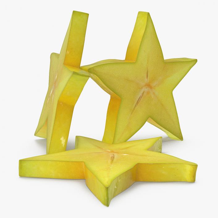 Star Fruit Or Carambola Slice 3D model