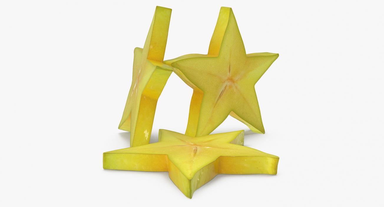 Star Fruit Or Carambola Slice 3D model