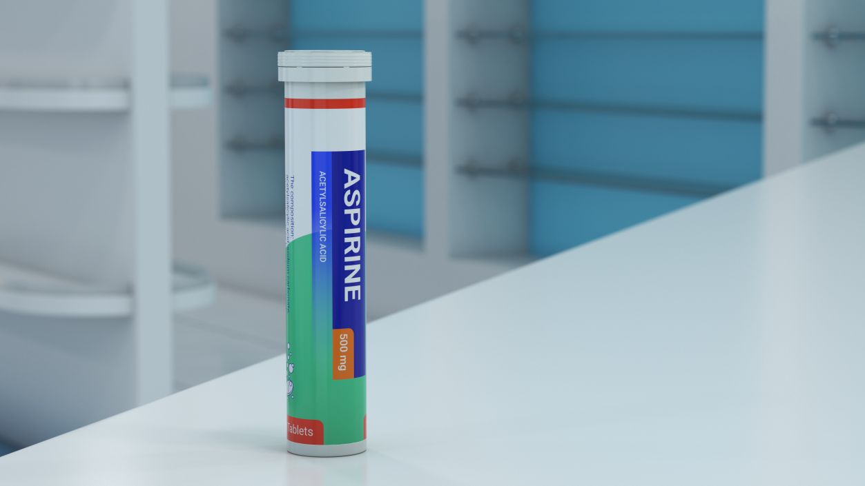 Effervescent Aspirine Package 25 Tabs 2 3D model