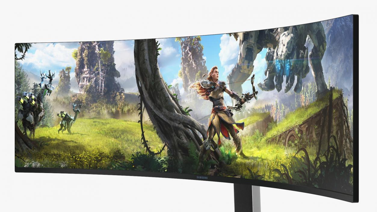 3D Samsung Odyssey G9 Ultrawide Gaming Monitor ON