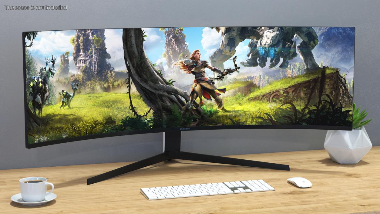 3D Samsung Odyssey G9 Ultrawide Gaming Monitor ON