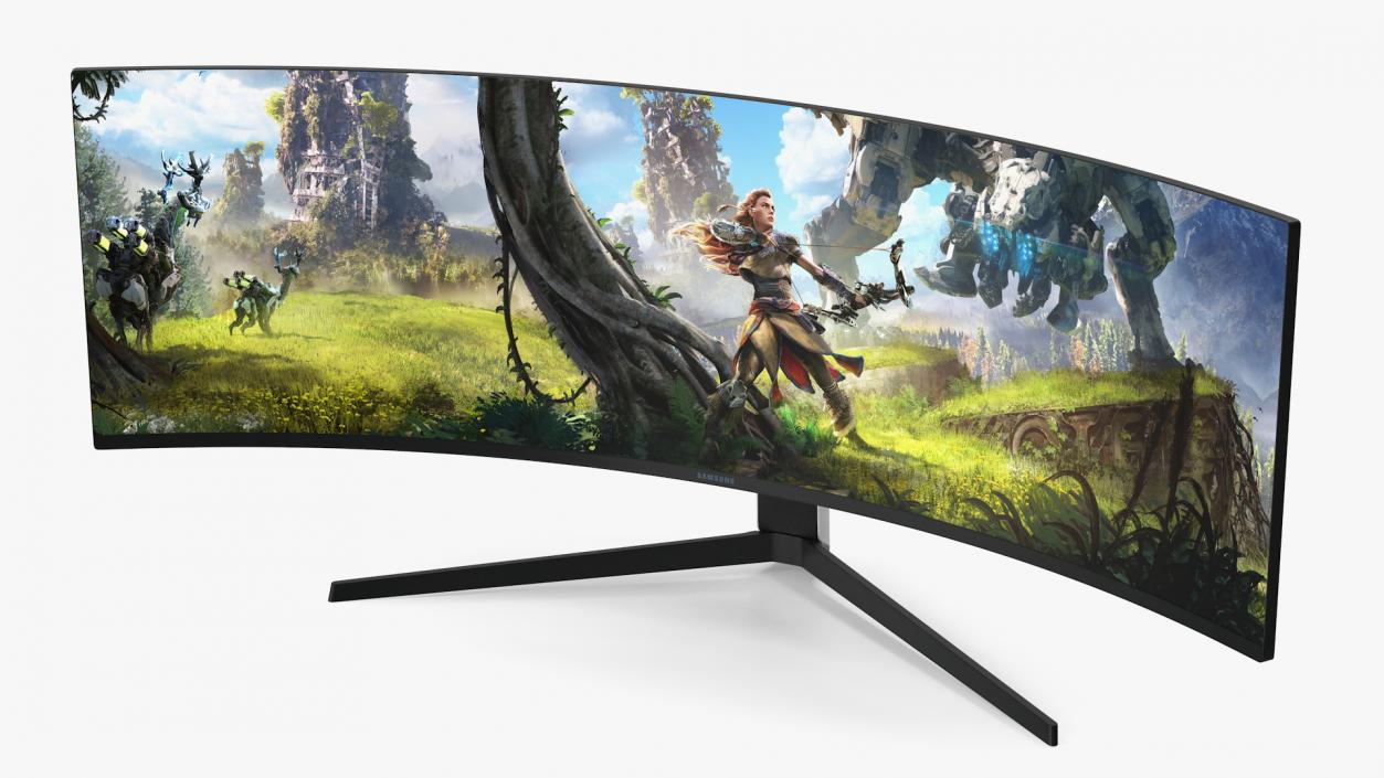 3D Samsung Odyssey G9 Ultrawide Gaming Monitor ON