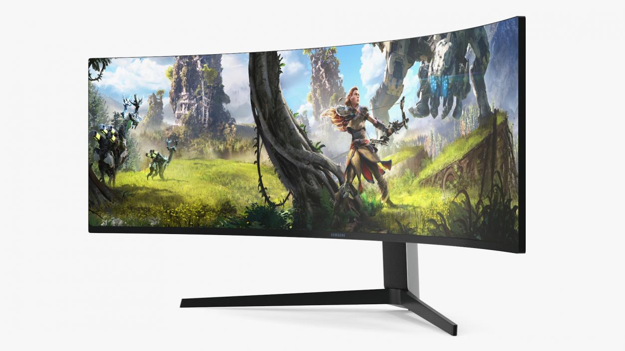 3D Samsung Odyssey G9 Ultrawide Gaming Monitor ON