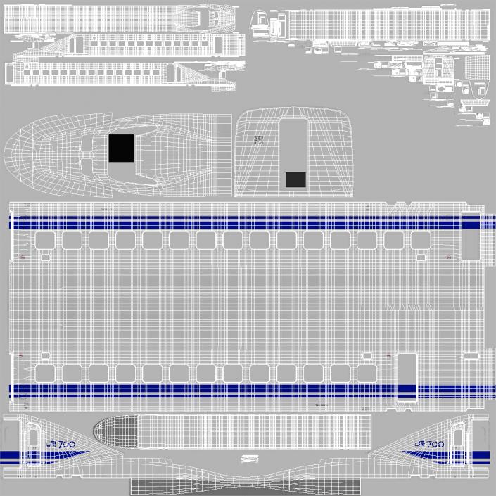 3D Bullet Train JR700 Japan Railways model