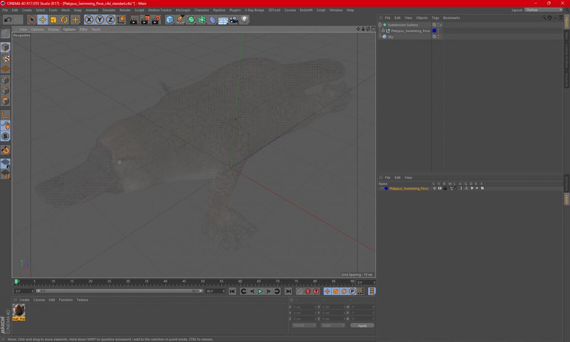 Platypus Swimming Pose 3D