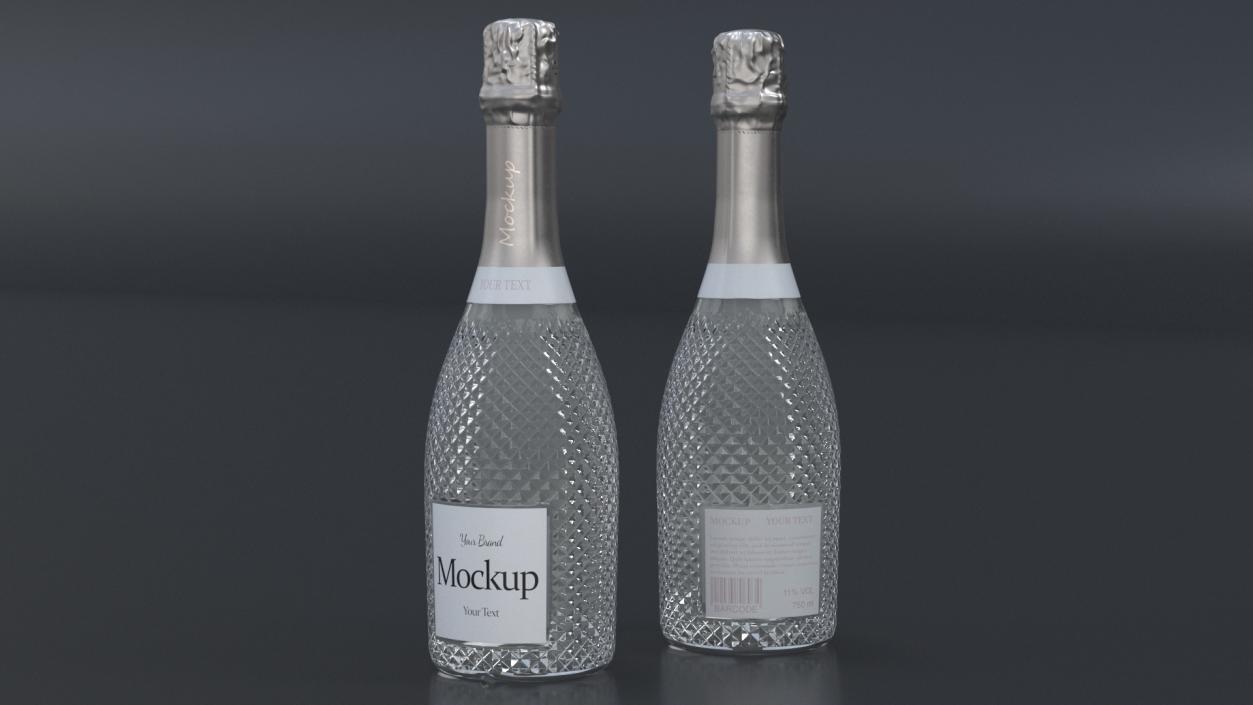 3D Mockup Sparkling Wine Bottle model