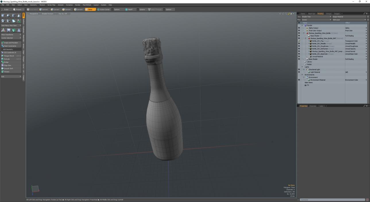 3D Mockup Sparkling Wine Bottle model